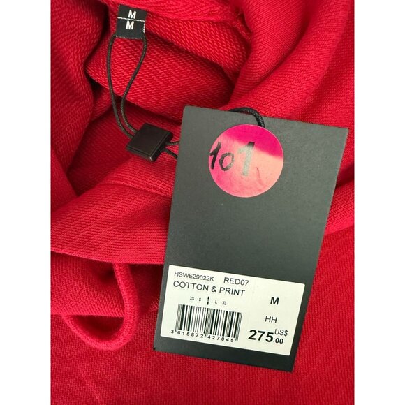 The Kooples Mens Red Hoodie‎ Kangaroo Pocket Arm Zip Cotton Size M - Picture 6 of 12